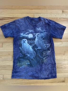 The Mountain Owl Moonlight Graphic T Shirt Nature Hippie Grunge Size Large
